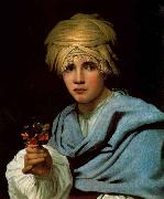 Michael Sweerts Muchacho con turbante y un ramillete de flores oil on canvas